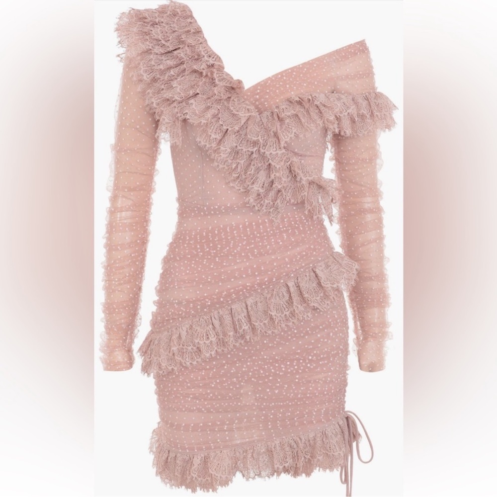 House of CB Sorrel Tulle Asymmetric NWT